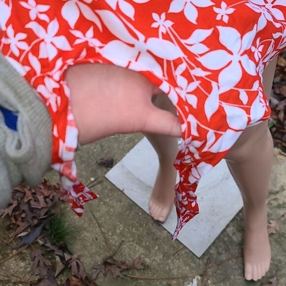 Lane Bryant orange floral off the shoulder blouse - Picture 4 of 9